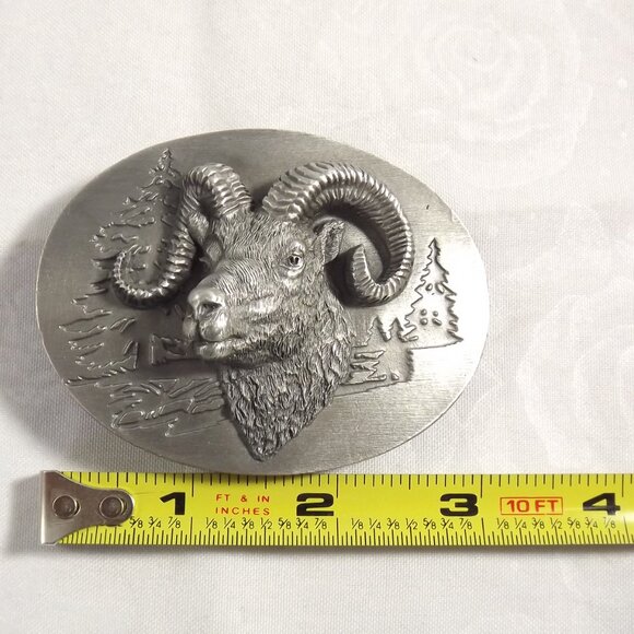 Siskiyou Ram Head Belt Buckle, 1992 - Picture 3 of 11